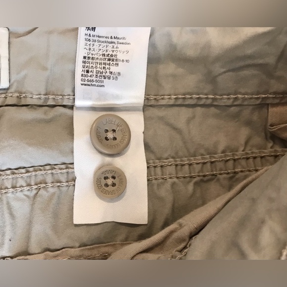 H&M L.O.G.G. Carpenter Cargo Khaki Pants with Adjustable Waist & Ankles - 6 - Picture 8 of 10